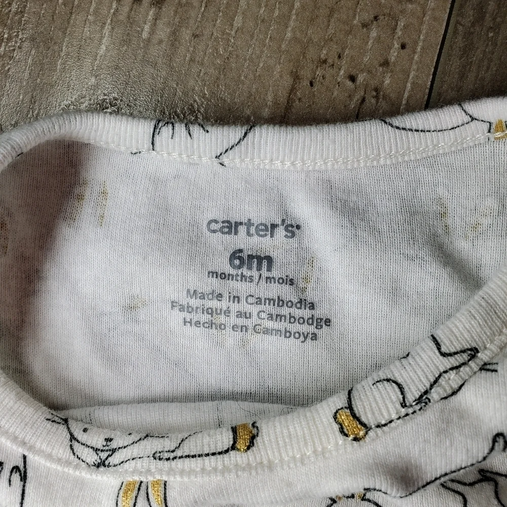 Carter's Baby Girl Infants Size 6m Bunny Rabbit Bodysuit Easter Spring Cotton